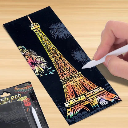 12pc DIY Scratch Painting Bookmark Kit