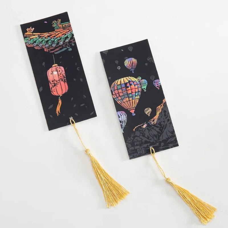 12pc DIY Scratch Painting Bookmark Kit
