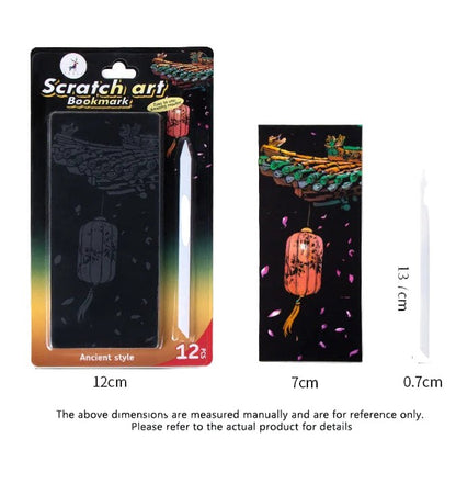 12pc DIY Scratch Painting Bookmark Kit