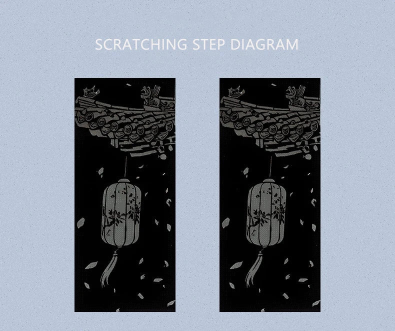 12pc DIY Scratch Painting Bookmark Kit