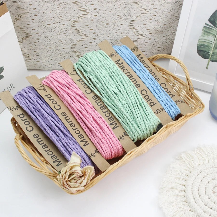 3mm Macrame Cord - 25m Roll 4-strand twisted woven cotton rope