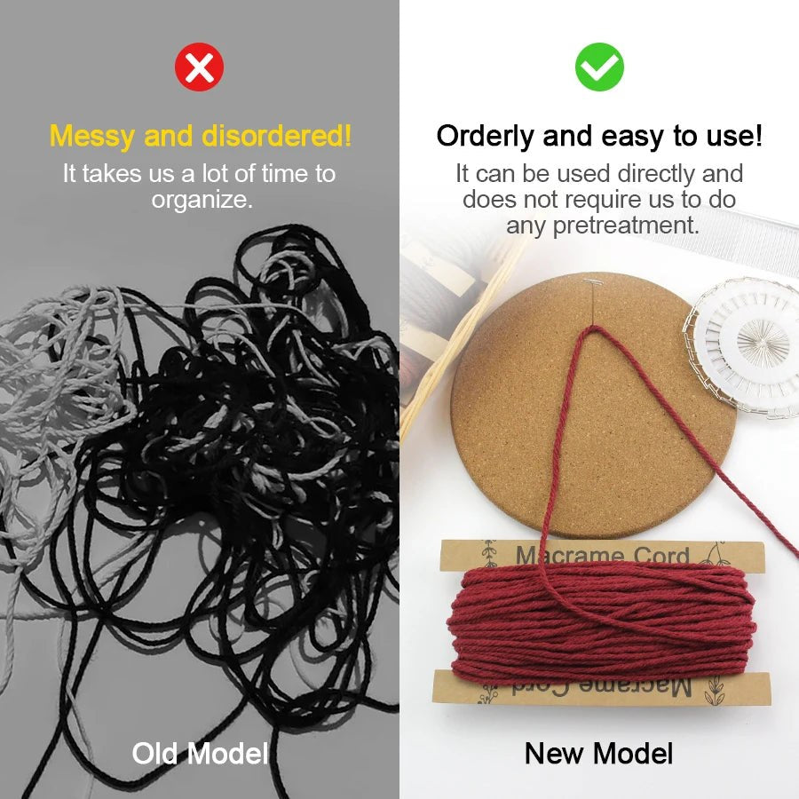 3mm Macrame Cord - 25m Roll 4-strand twisted woven cotton rope