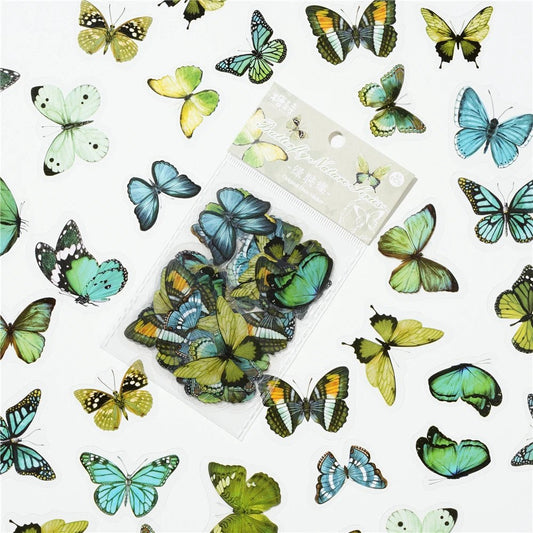 40pcs PVC Translucent Resin Mix Ins - Butterflies and Plants