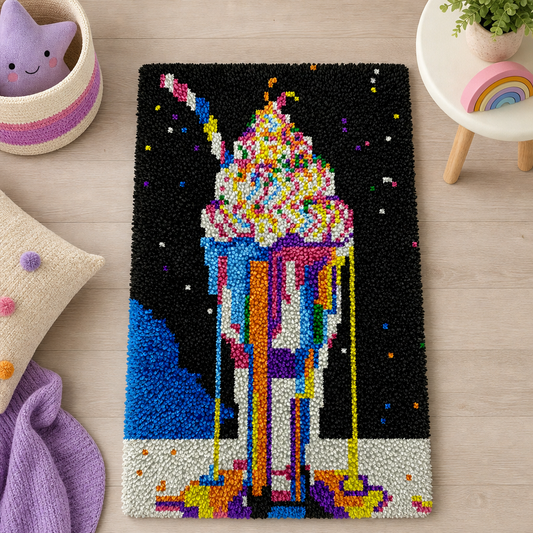 Latch Hook Rug Making Kit - Milkshake Mania Delight - 40x60cm