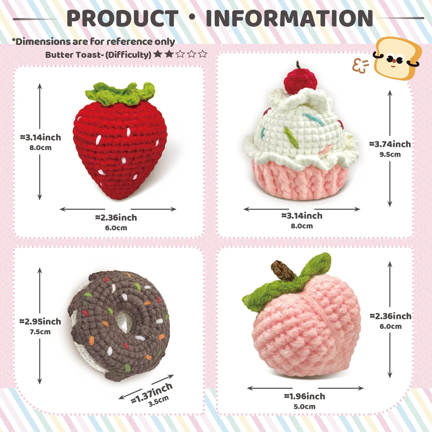 4PC Sweet Treats Crochet Kit