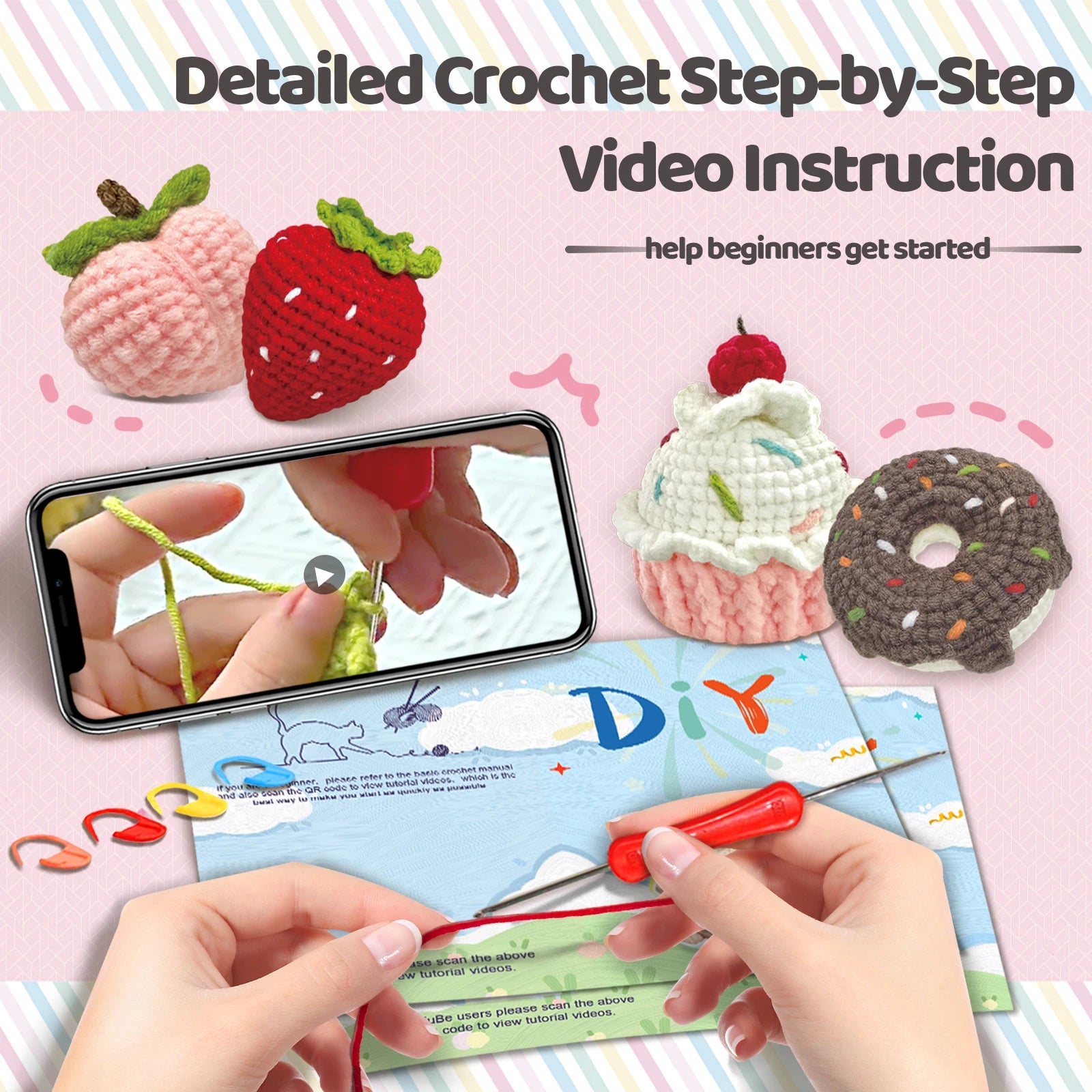 4PC Sweet Treats Crochet Kit