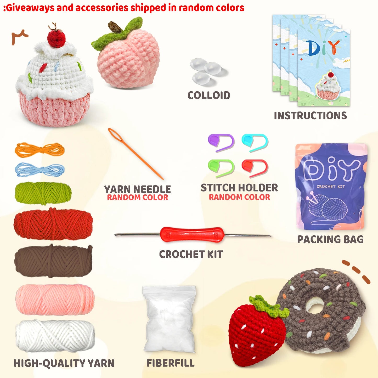 4PC Sweet Treats Crochet Kit