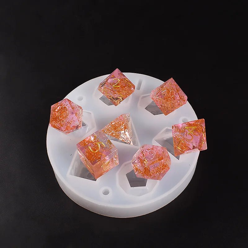7Pcs Resin Dice Silicone Mould Set