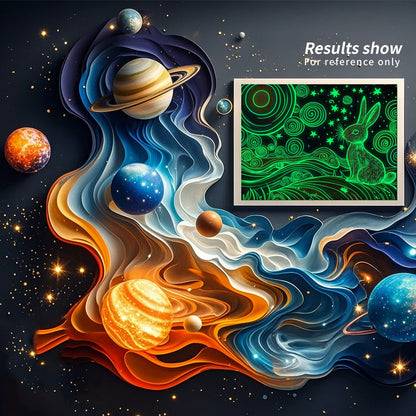 A4 Glow in the Dark DIY Scratch Painting Kit Starry Sky Animals