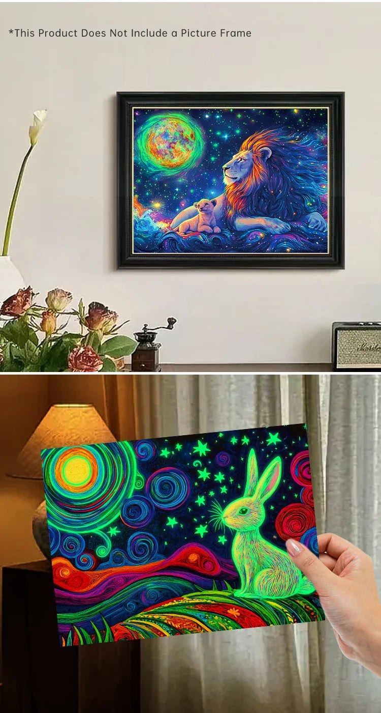 A4 Glow in the Dark DIY Scratch Painting Kit Starry Sky Animals
