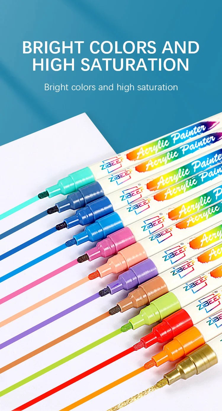 Acrylic Paint Marker Pens - Bullet Tip 12-120 Colours