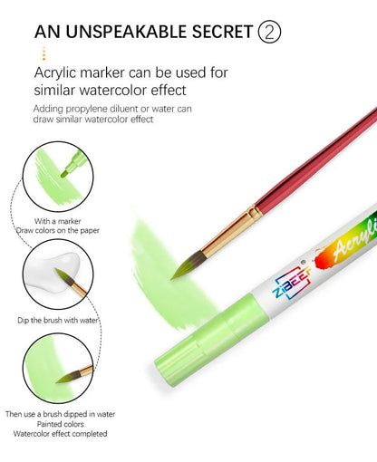 Acrylic Paint Marker Pens - Bullet Tip 12-120 Colours