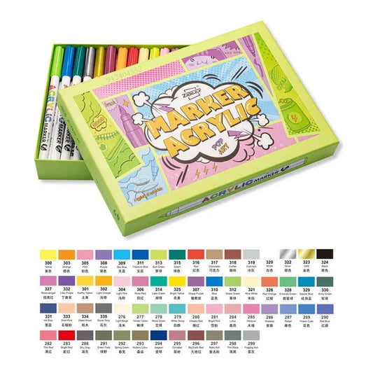 Acrylic Paint Marker Pens - Soft Brush Tip 18/60 Colours