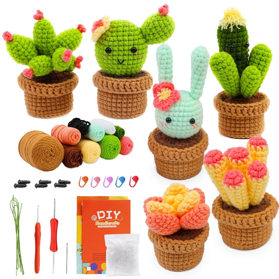 Beginner Crochet Kit - Potted Cactus Plant