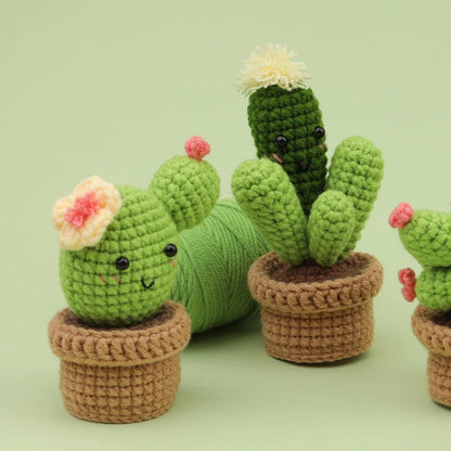 Beginner Crochet Kit - Potted Cactus Plant