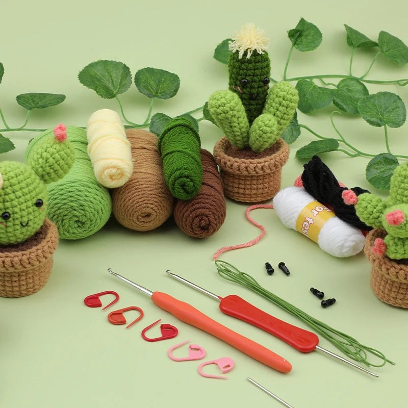 Beginner Crochet Kit - Potted Cactus Plant