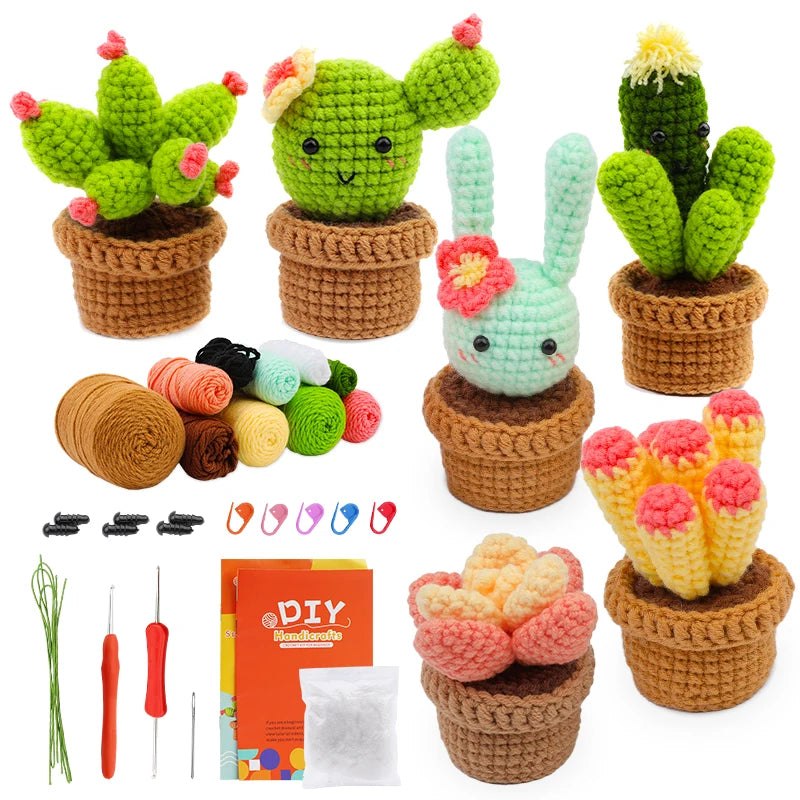Beginner Crochet Kit - Potted Cactus Plant