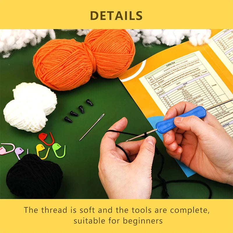 Beginners Crochet Knitting Kit - Little Fox