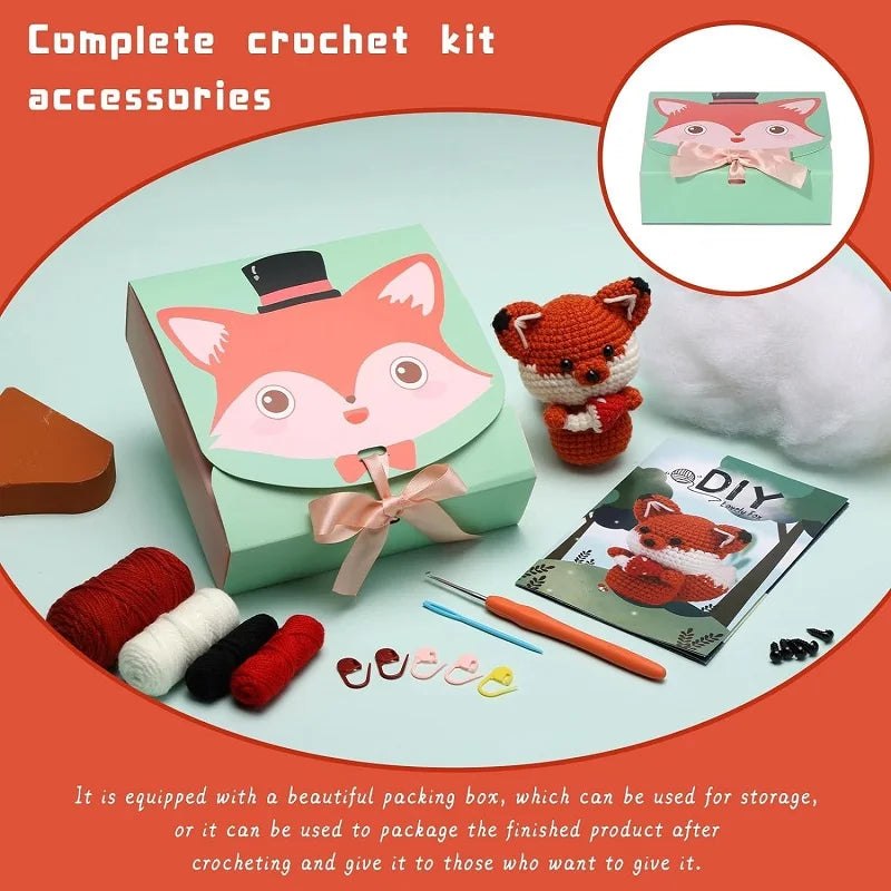 Beginners Crochet Starter Kit - Cute Fox