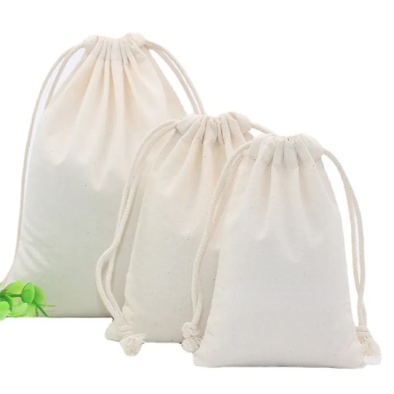 Blank Cotton Laundry Bag with Drawstring