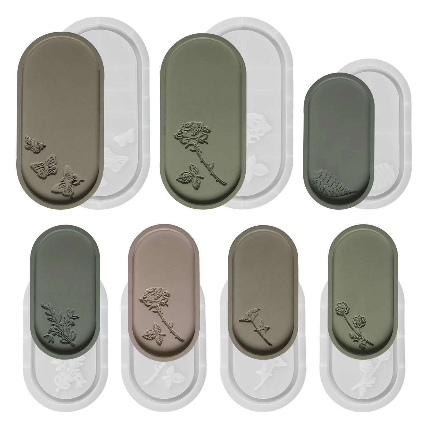 Carved Detail Oval Tray Silicone Mould