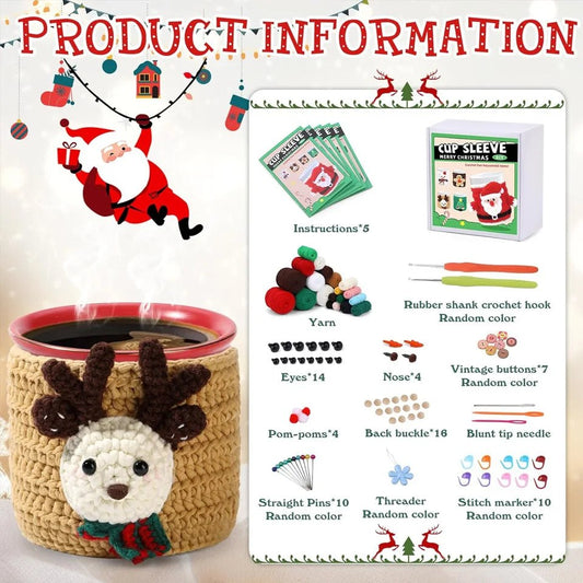 Christmas Cup Sleeve Crochet Starter Kit