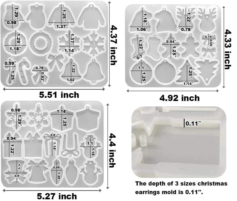 Christmas Earring Resin Silicone Mould