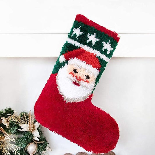 Christmas Stocking Latch Hook Kit - Santa Claus 43 x 31cm