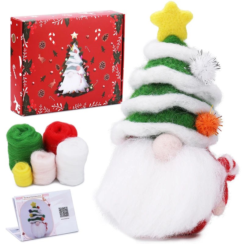 Christmas Wool Felting Figurine Kit - Christmas Gnome