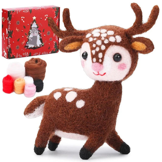 Christmas Wool Felting Figurine Kit - Reindeer