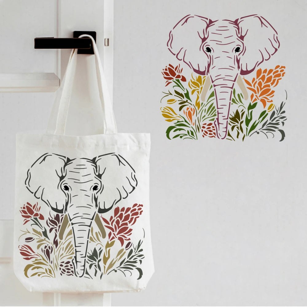 Craft Reusable Painting Stencils 30 x 30cm - Safari Elephant