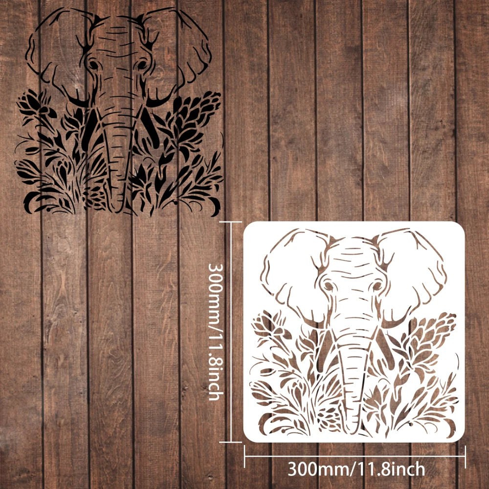 Craft Reusable Painting Stencils 30 x 30cm - Safari Elephant