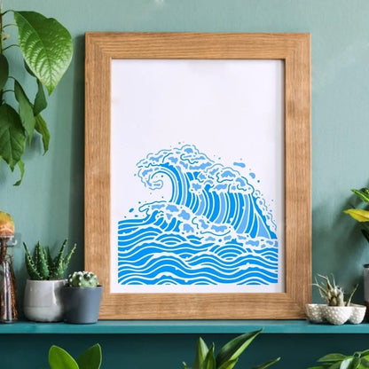 Craft Reusable Painting Stencils 30cm x 30cm - Beach Waves