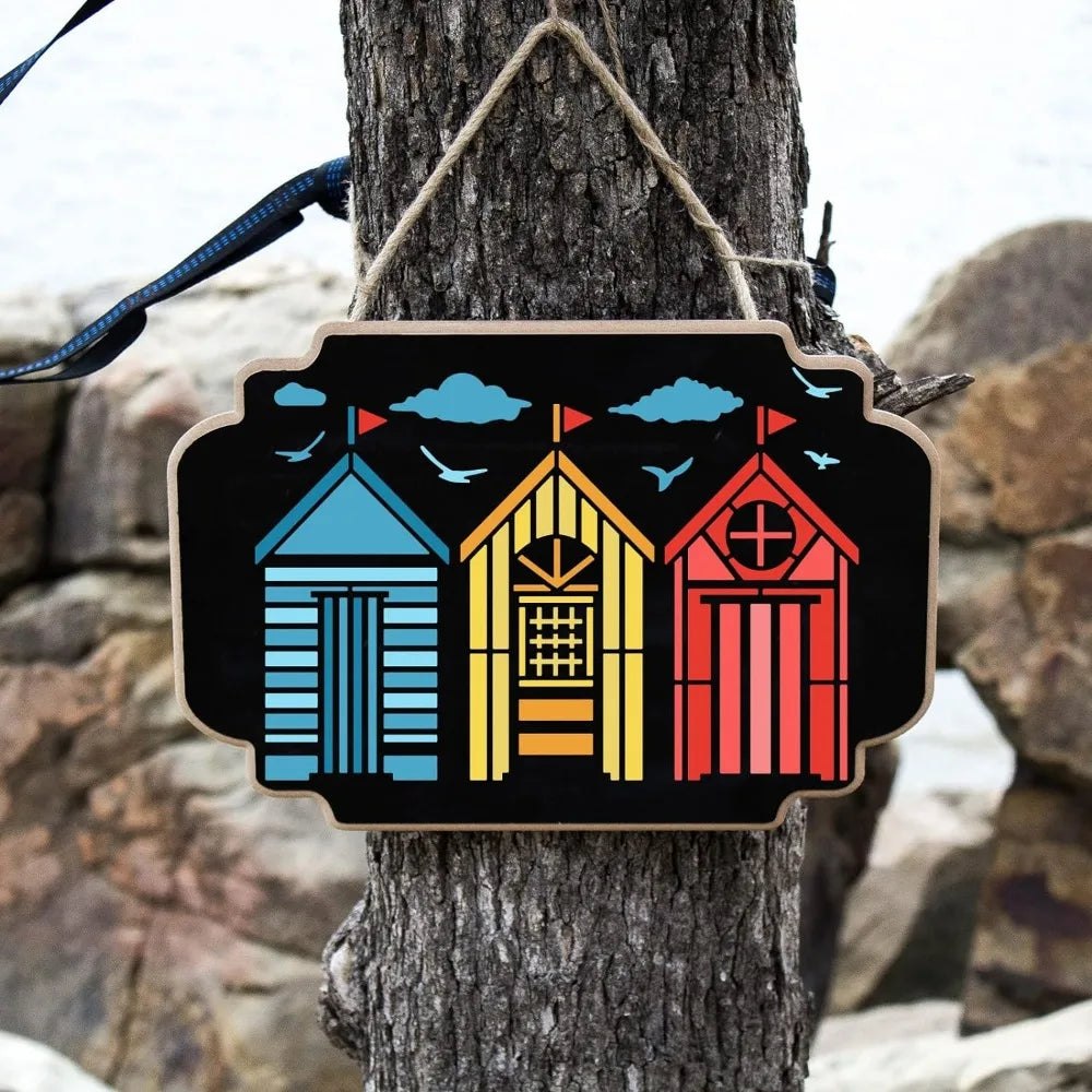 Craft Reusable Painting Stencils A4 - Beach Hut Boat Shed