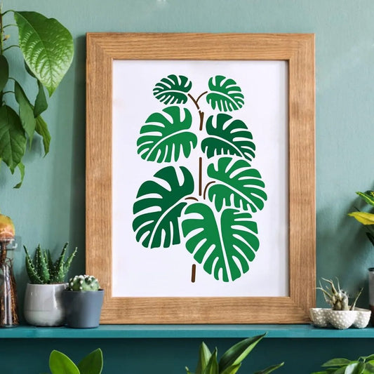 Craft Reusable Painting Stencils A4 - Monstera Leaf