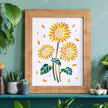 Craft Reusable Painting Stencils A4 - Sunflowers