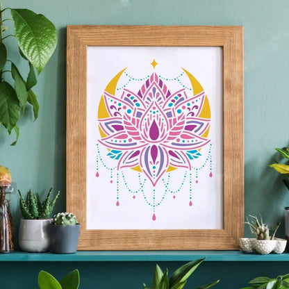 Craft Reusable Painting Stencils A4 - Zen Lotus Mandala