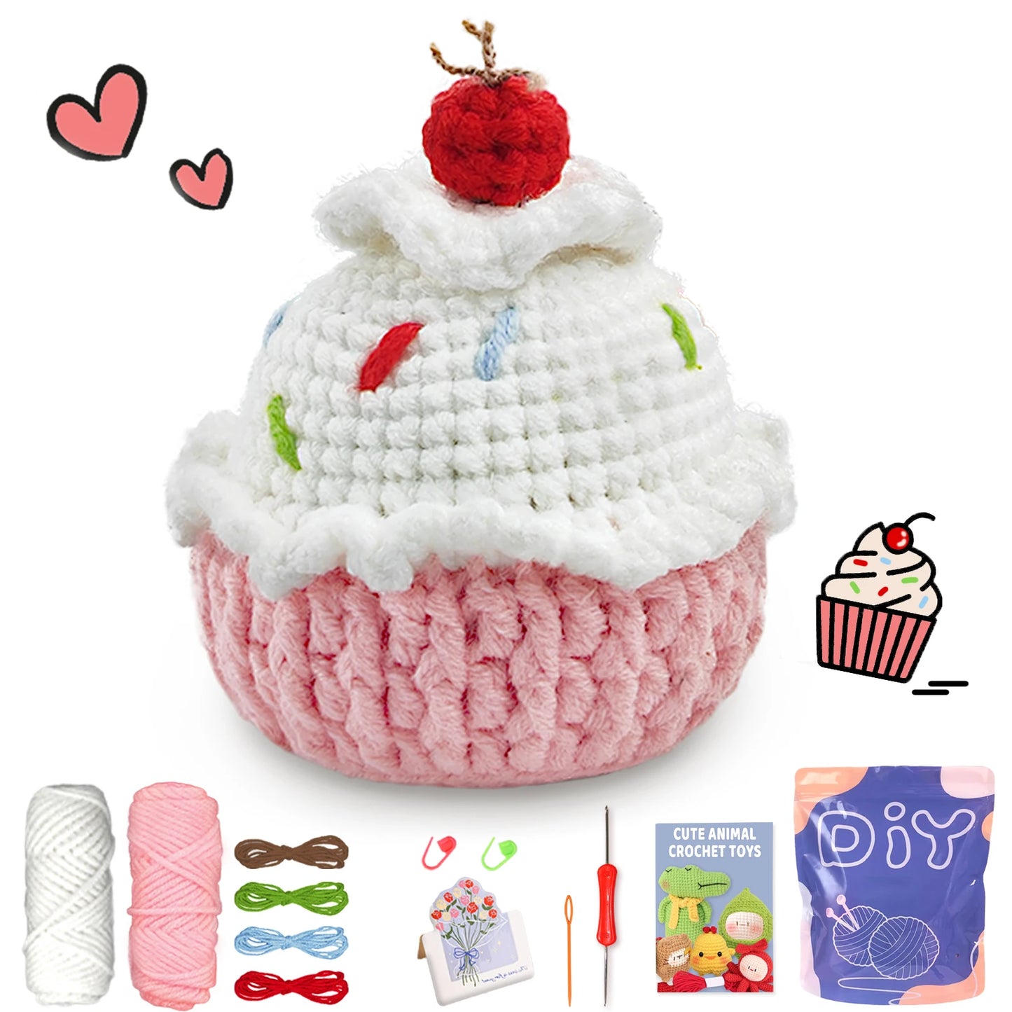 Crochet Craft Kit - Cupcake