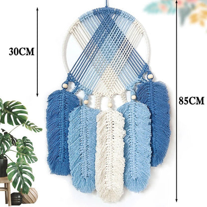 DIY Boho Dream Catcher Macramé Leaf Tapestry Kit - 80cm