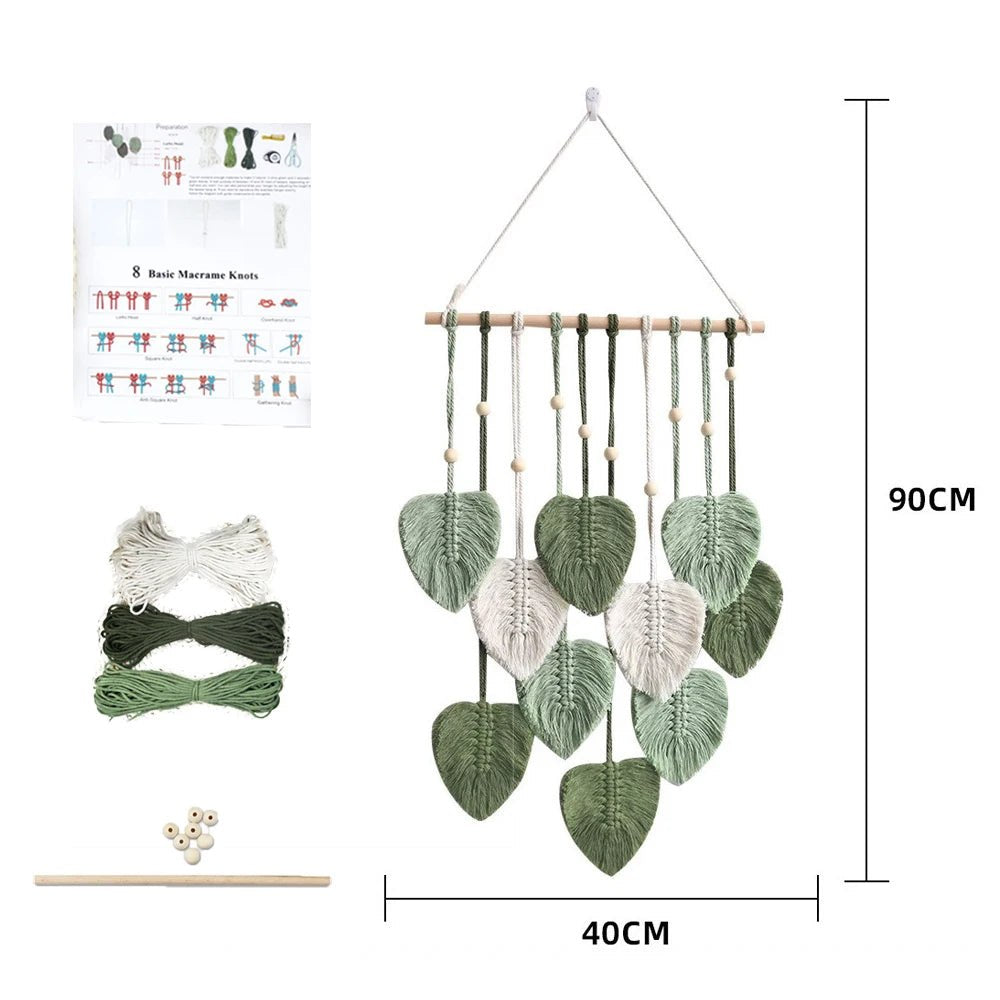 DIY Boho Wall Hanging Leaf Macramé Tapestry Hobby Kit