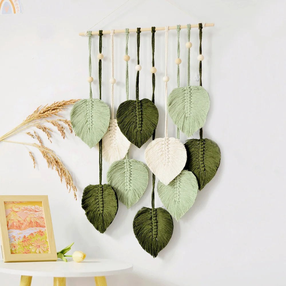 DIY Boho Wall Hanging Leaf Macramé Tapestry Hobby Kit