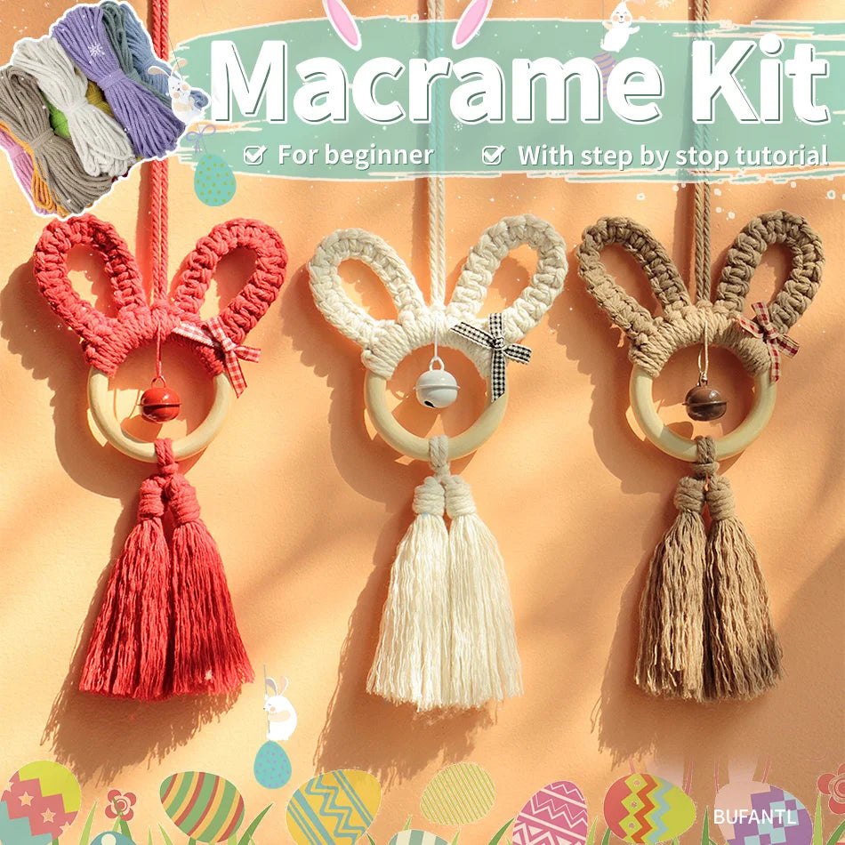 DIY Bunny Rabbit Pendant Macrame Kit – Craft Outlet Australia