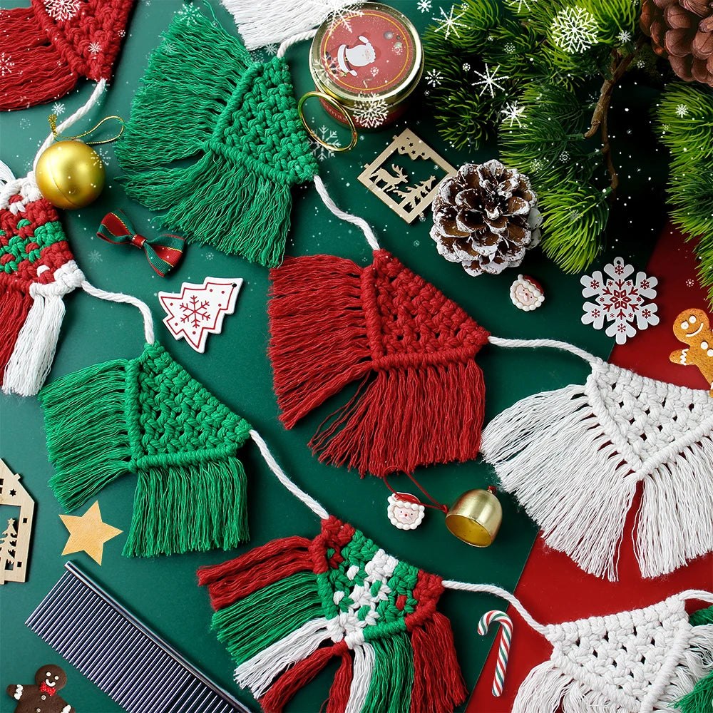 DIY Christmas Macrame Banner Bunting Kit