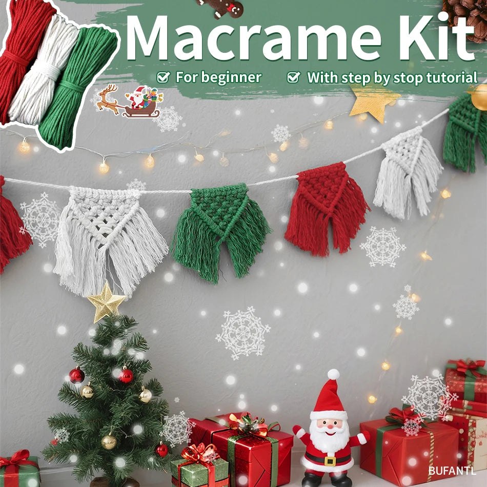 DIY Christmas Macrame Banner Bunting Kit
