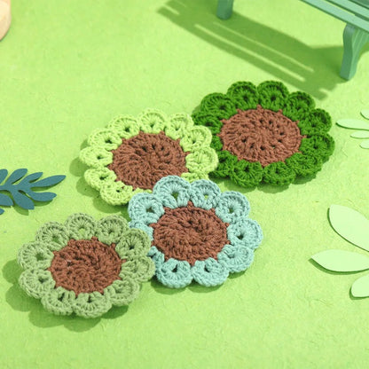 DIY Crochet Coaster Kit - 4pc Green Succulent