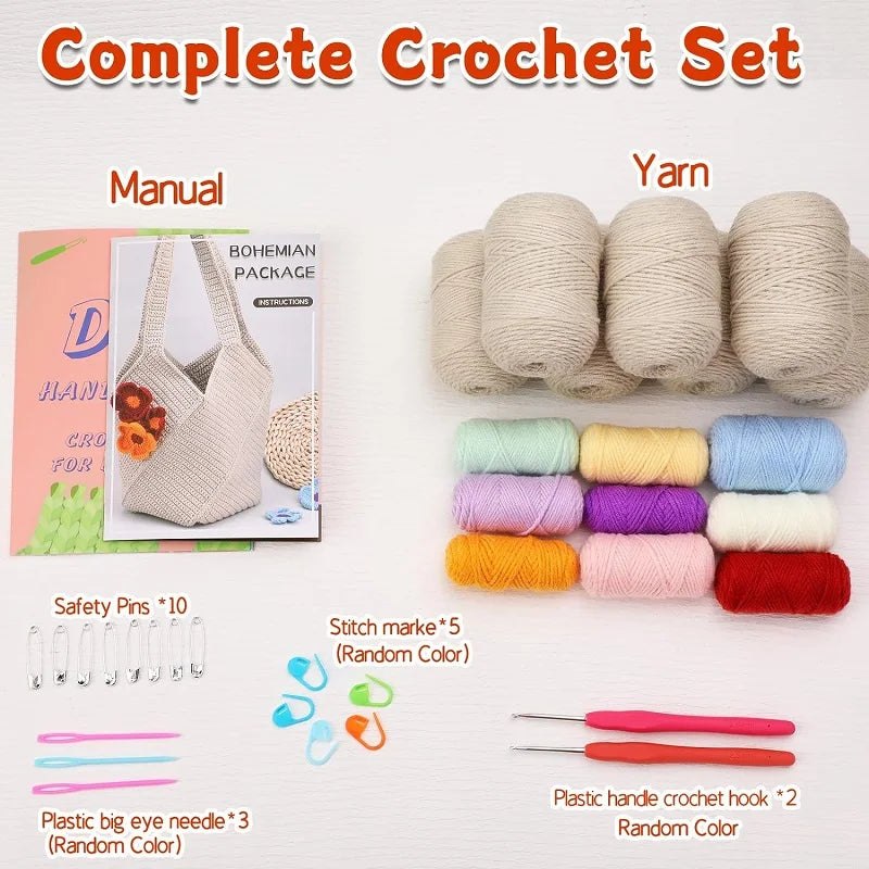 DIY Crochet Shoulder Bag Kit - Boho Flowers
