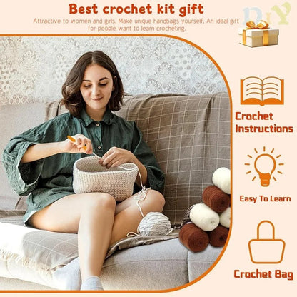 DIY Crochet Shoulder Bag Kit - Boho Flowers