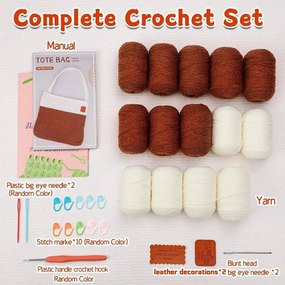 DIY Crochet Shoulder Bag Kit - Brown