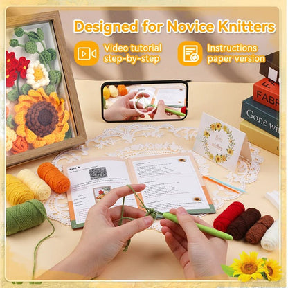 DIY Flower Crochet DIsplay Frame Kit - Sunflowers
