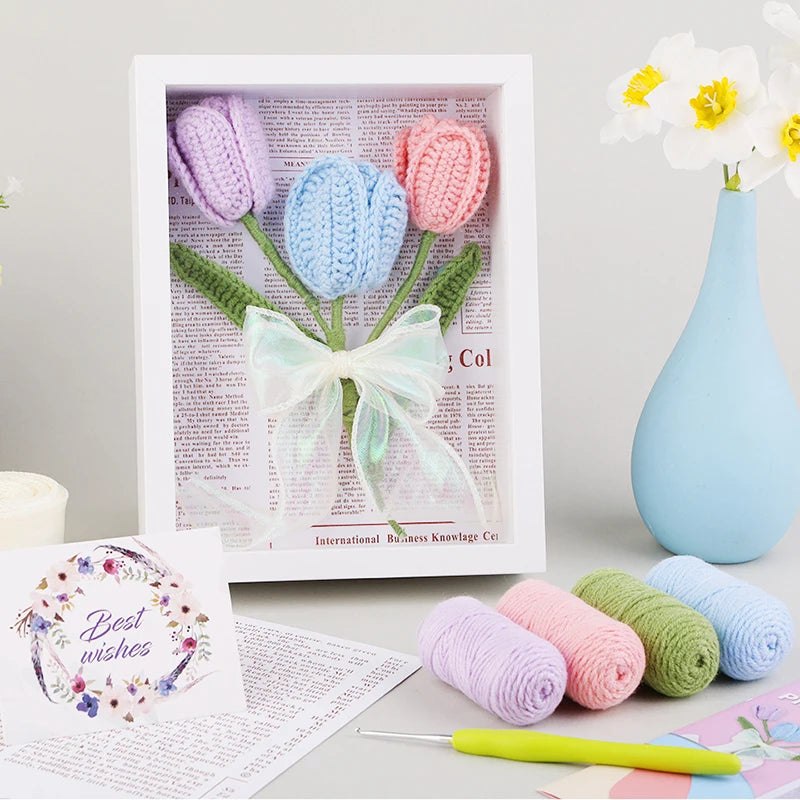 DIY Flower Crochet DIsplay Frame Kit - Tulips